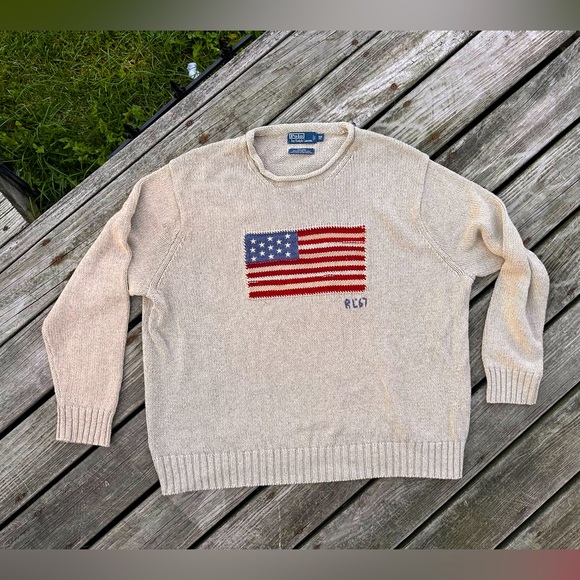 Vintage Polo by Ralph Lauren Flag Sweater - Picture 1 of 7